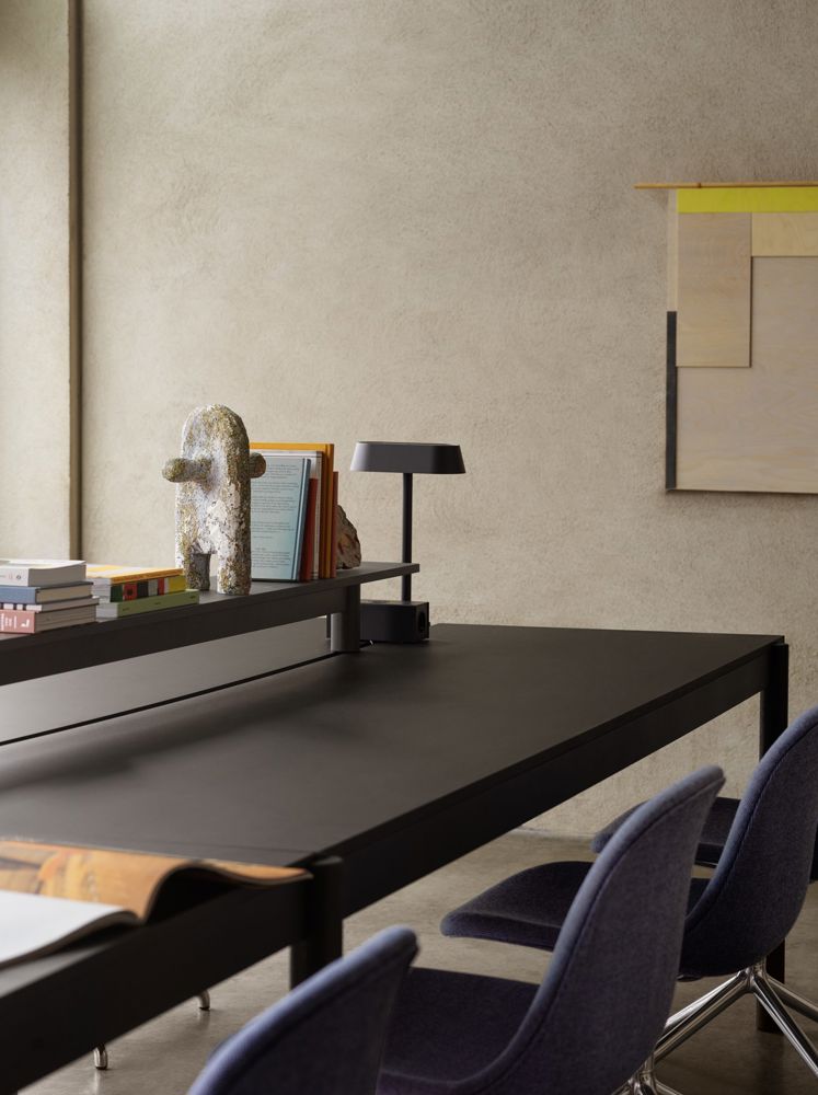 linear system config 1 black black tray 170 mounted lamp table power outlet black fiber side swivel alu sabi 631 muuto org